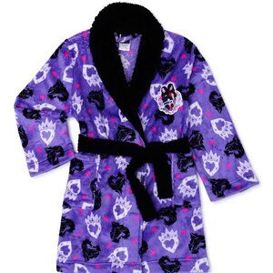 Descendants Girl's Plush Fleece Robe, Faux Sherpa Purple Bathrobe (4) - NWT